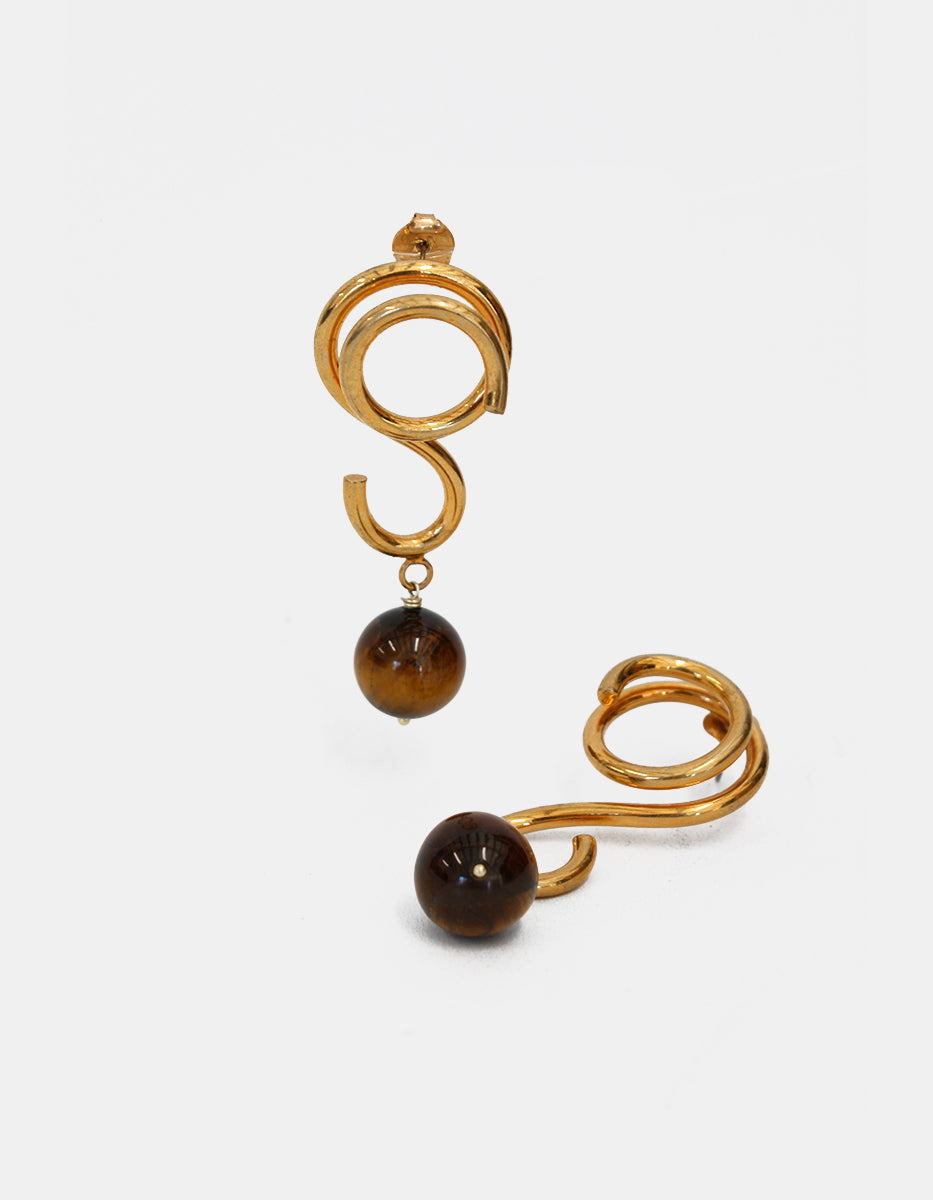 Aretes en Bronce con Baño de Oro 22 kt Spirit