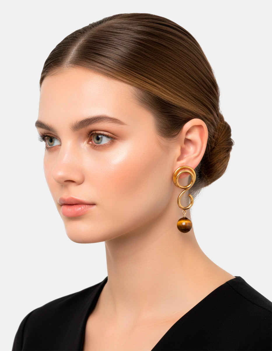 Aretes en Bronce con Baño de Oro 22 kt Spirit
