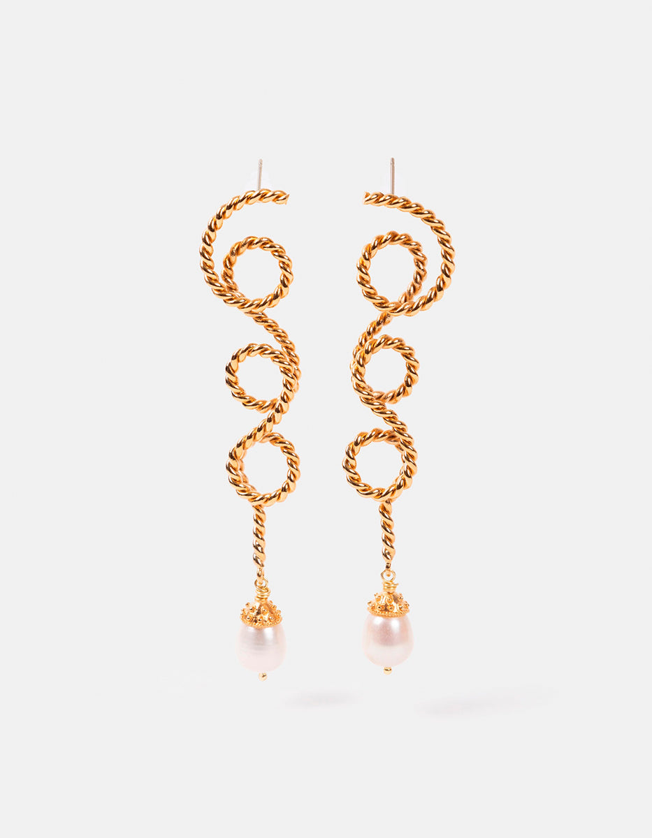 Aretes torsal y perla mabe Ultrabarroco