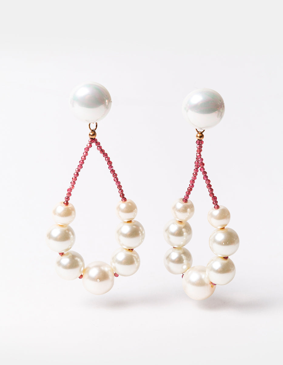 Aretes de Bronce con Baño de Oro 22kt y Perlas Mabe By Daniel