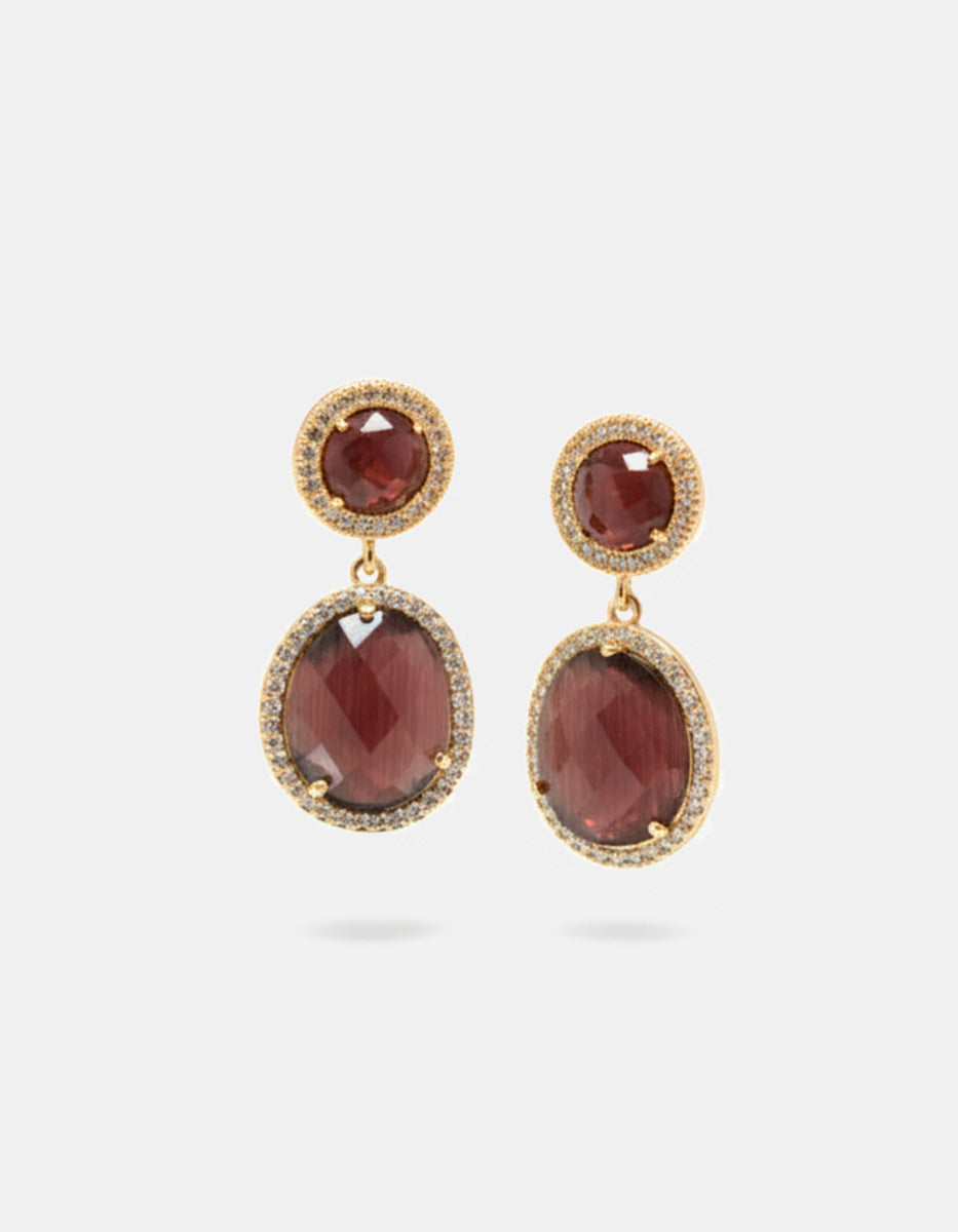 Aretes de cuarzo ahumado Marquesa