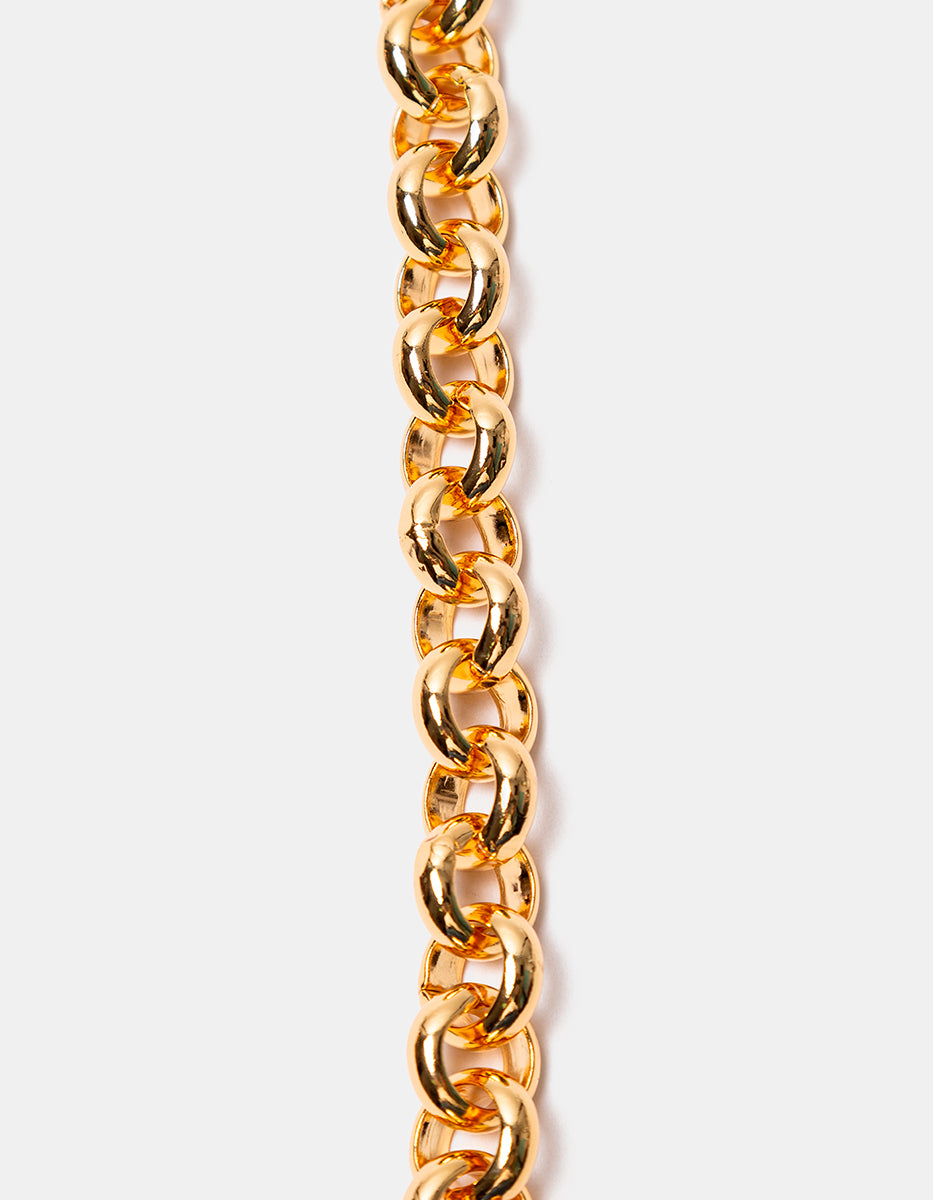 Pulsera de bronce en baño de oro 22k con Eslabones redondos