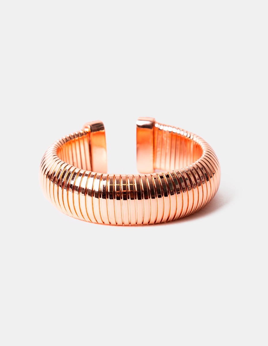 Brazalete ajustable de bronce en baño rosa con espinolitas®