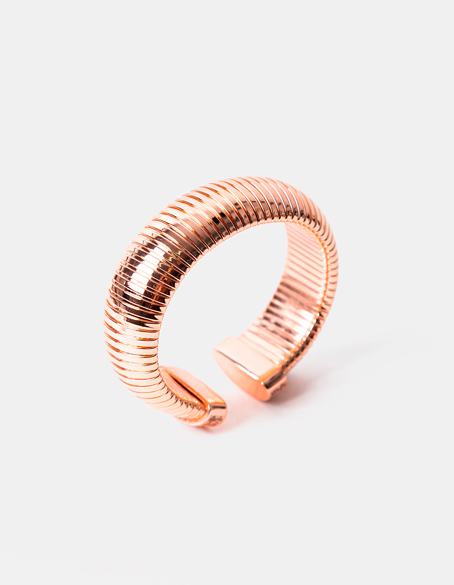 Brazalete ajustable de bronce en baño rosa con espinolitas®