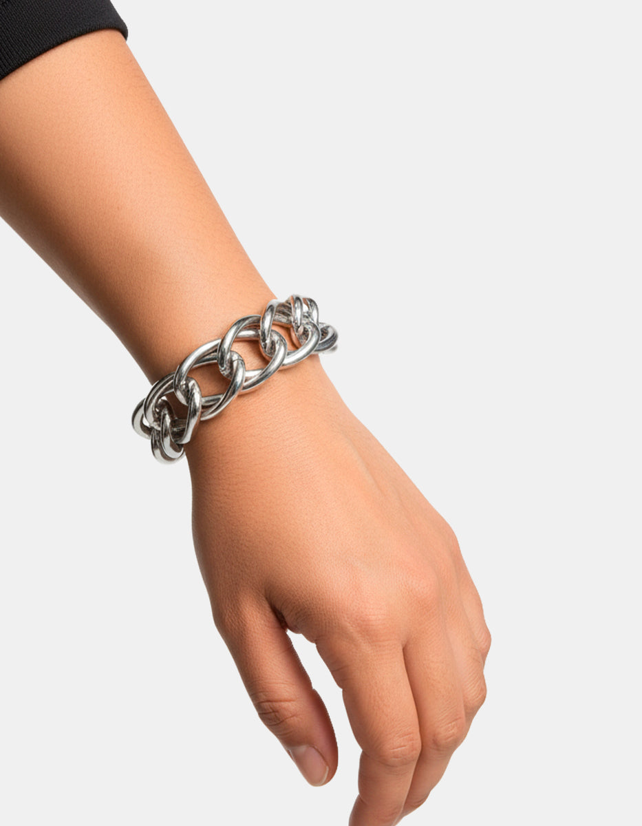 Pulsera de bronce con baño de rodio Fenicia