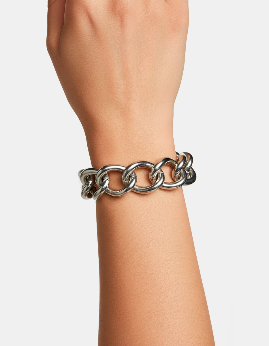 Pulsera de bronce con baño de rodio Fenicia