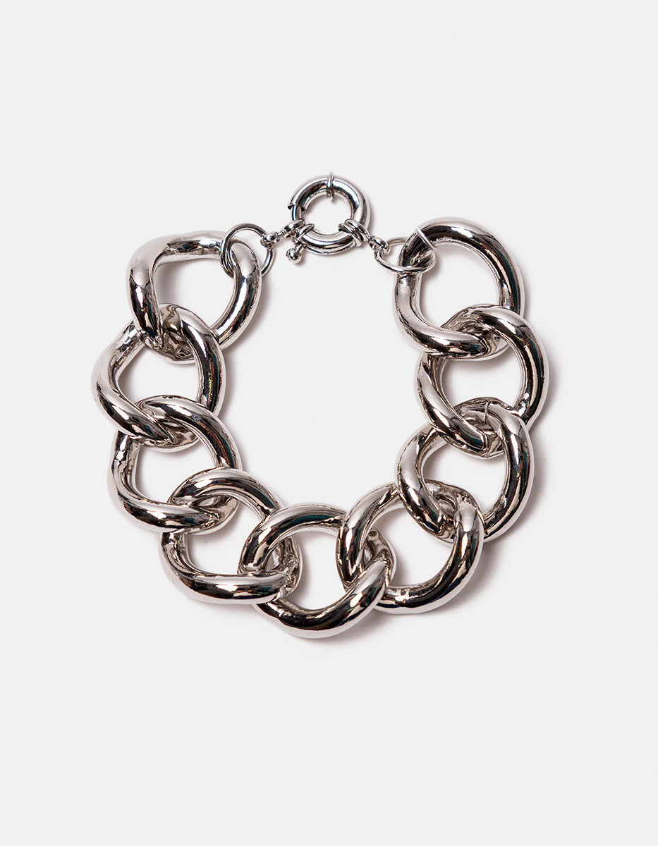 Pulsera de bronce con baño de rodio Fenicia