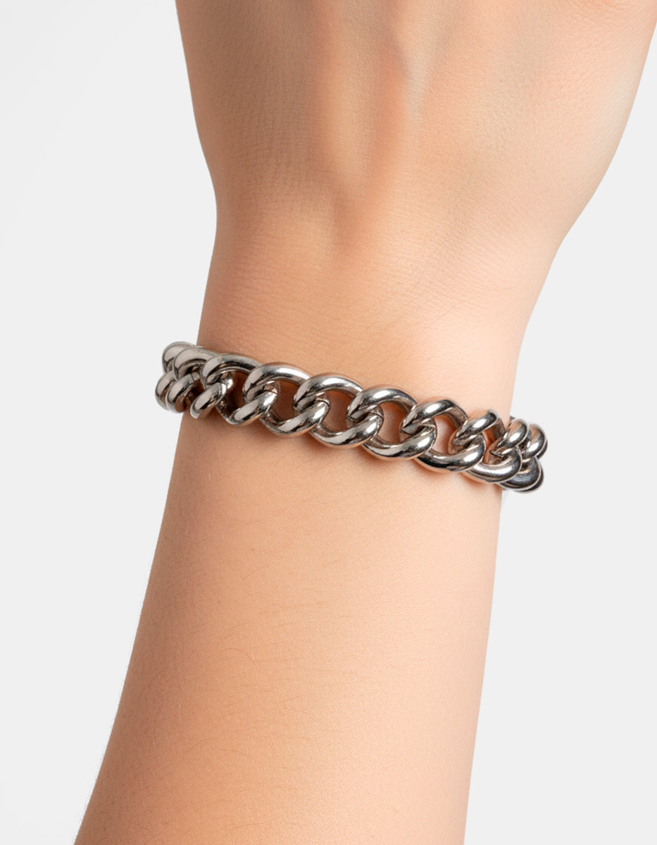 Pulsera de bronce con baño de rodio Fenicia