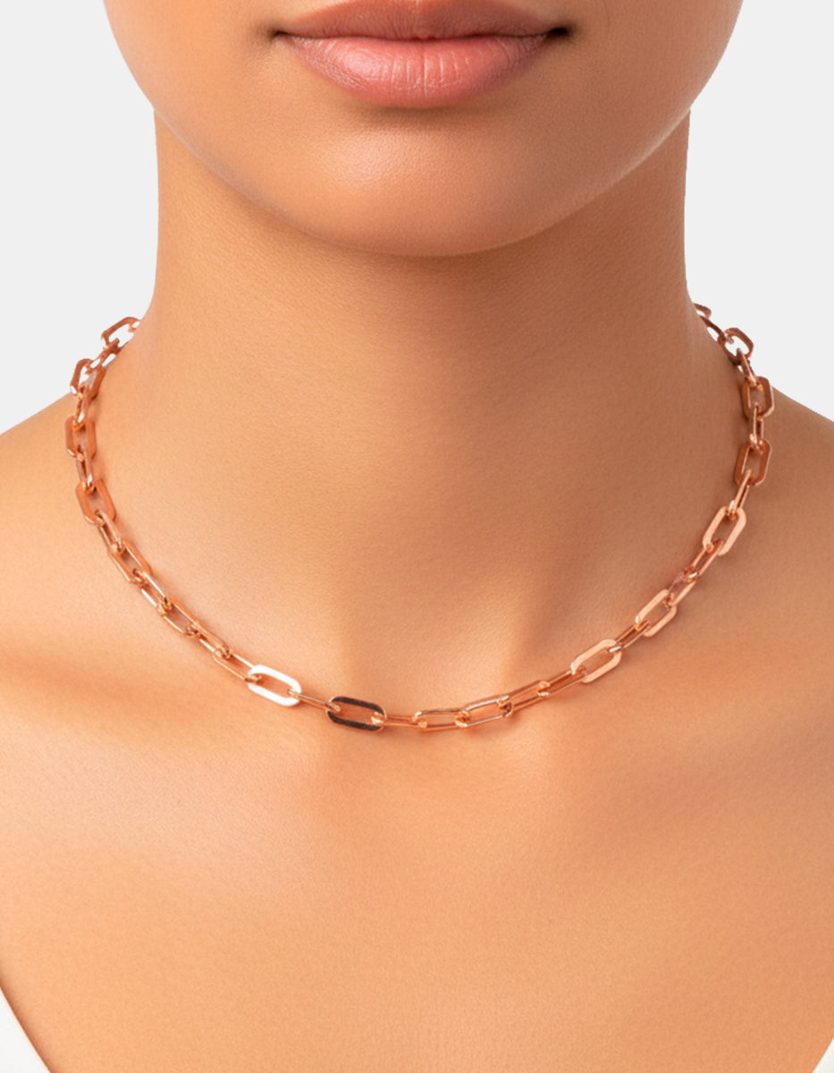 Collar de bronce con baño de oro rosa Fenicia