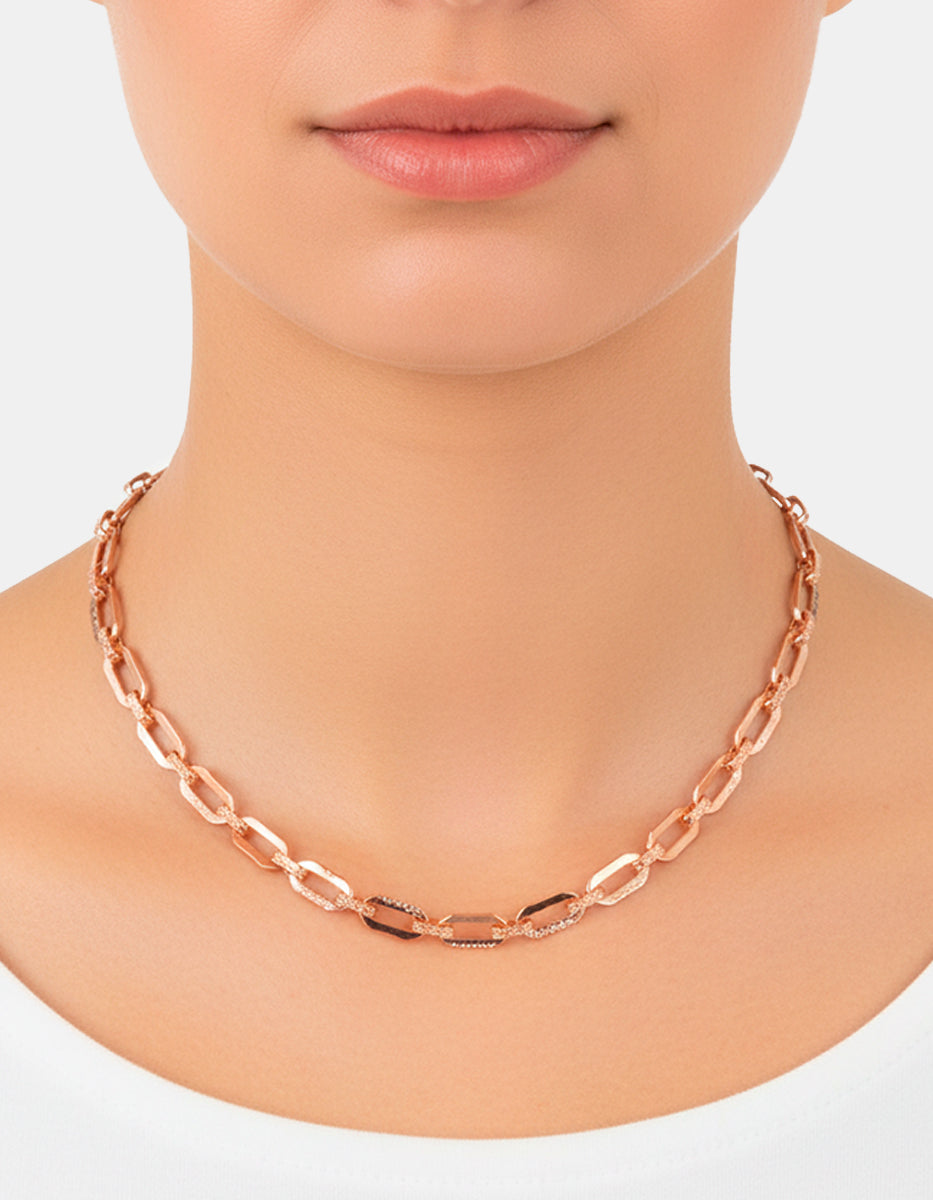 Collar de bronce con baño de oro rosa Fenicia