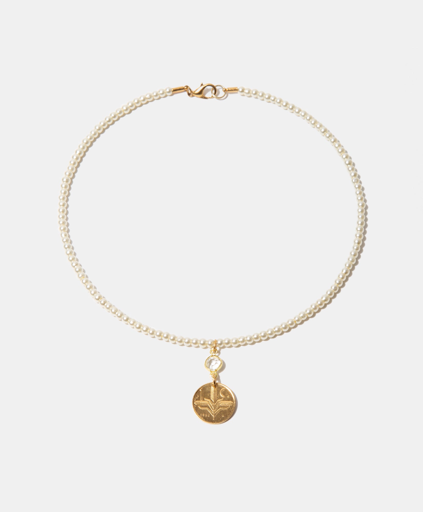Collar moneda auténtica perla mabe Memorias