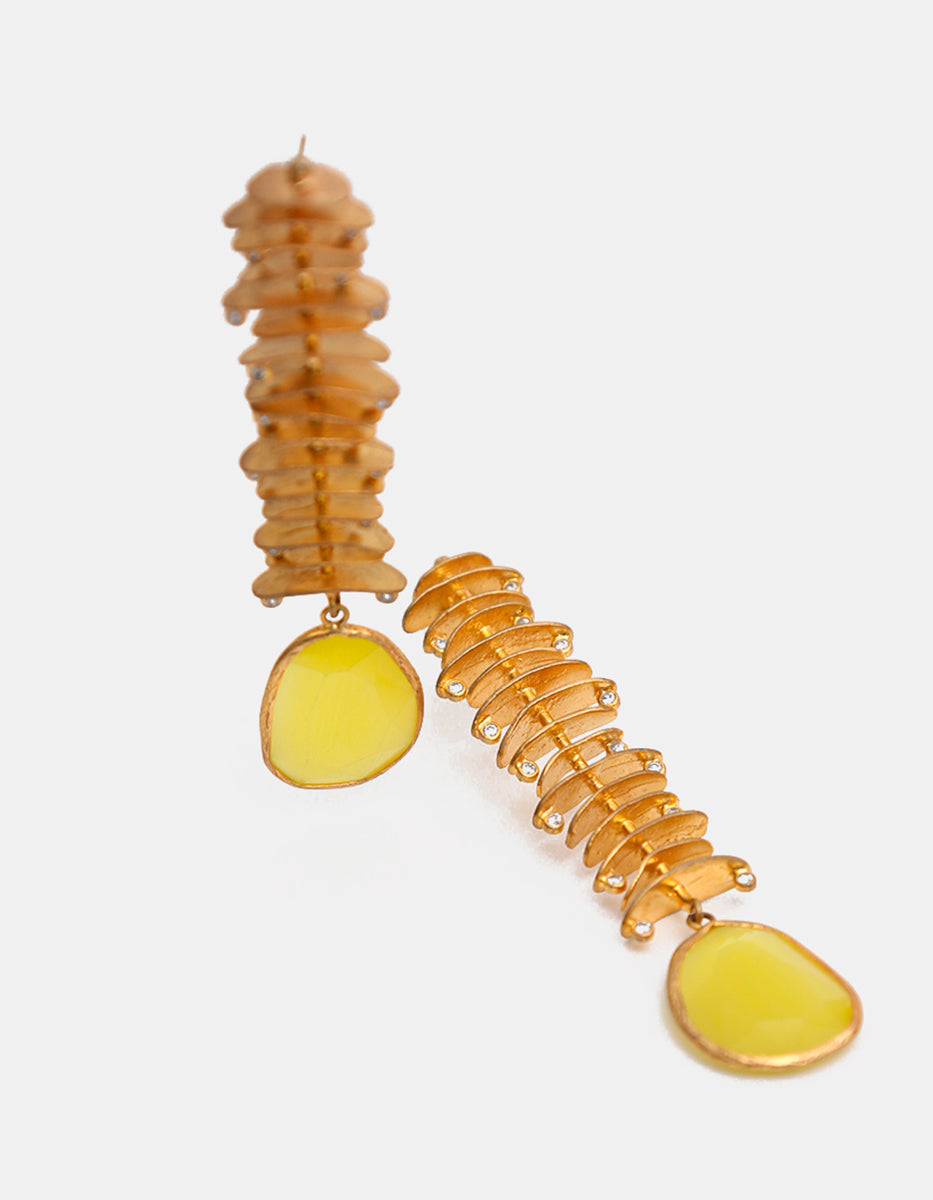 Aretes ojo de gato amarillo Marquesa