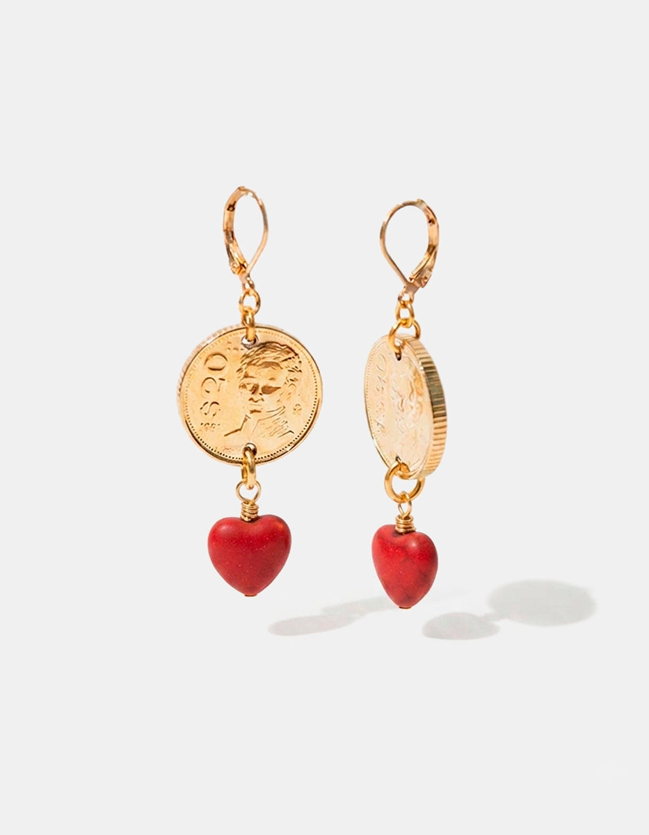 Aretes monedas auténticas Memorias