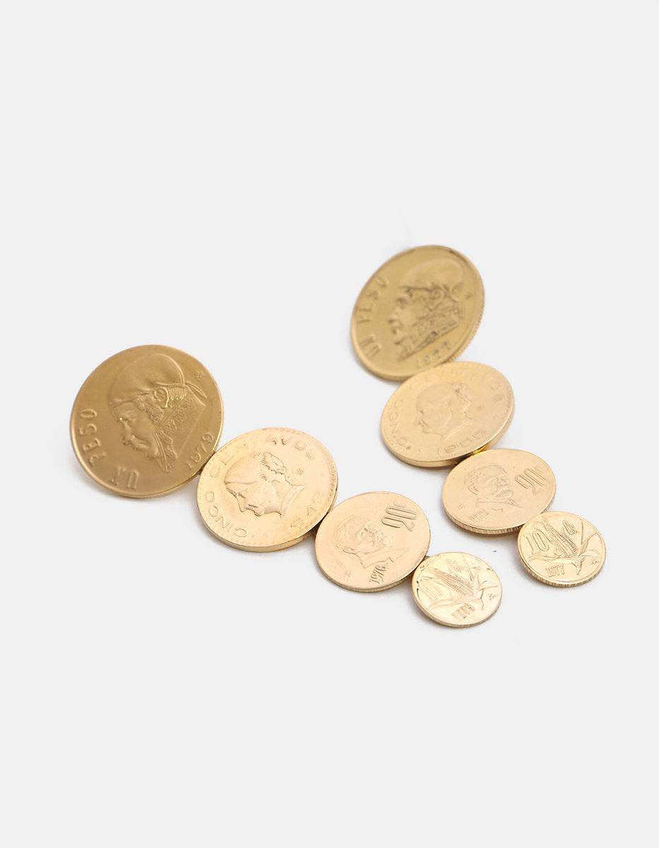 Aretes 4 monedas auténticas Memorias