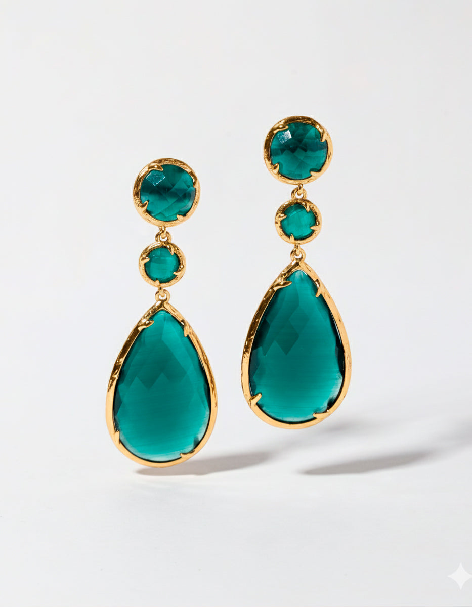 Aretes con espinolita tono verde Marquesa