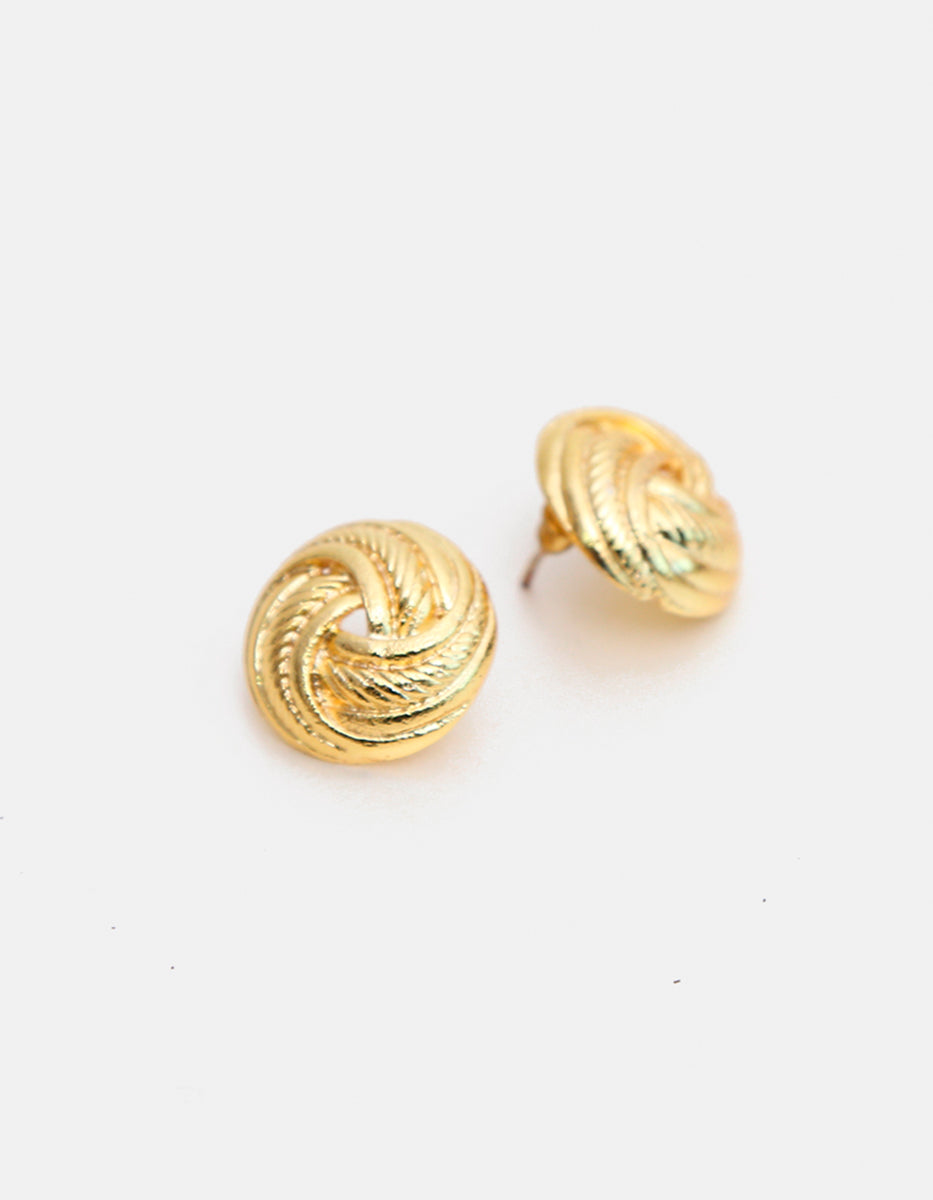 Aretes entrelazados redondos Golden