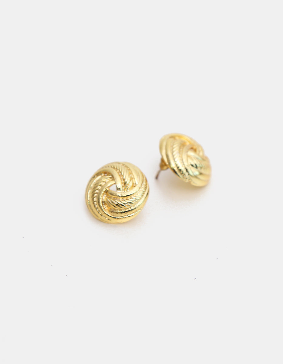 Aretes entrelazados redondos Golden