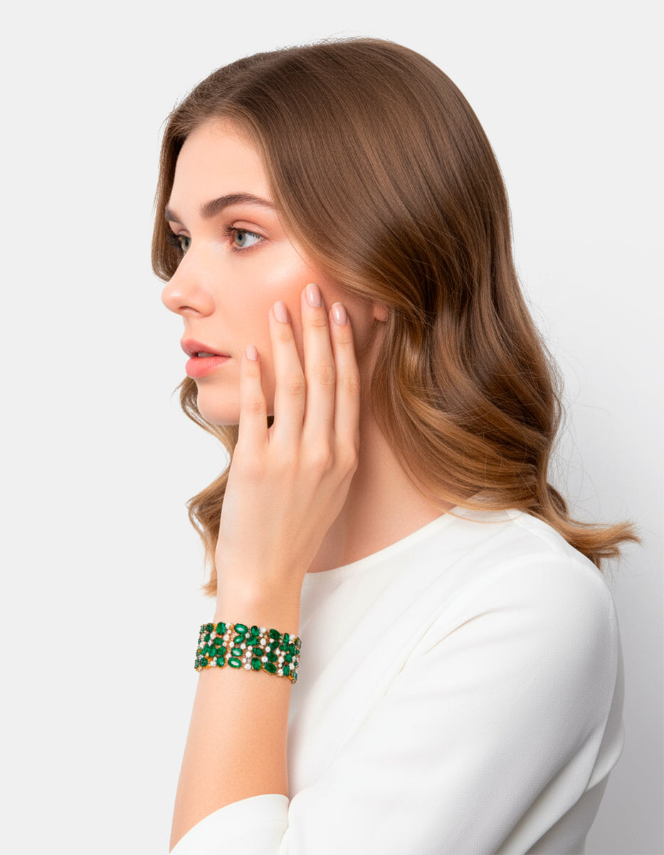 Brazalete esmeralda de bombay Luxury Color