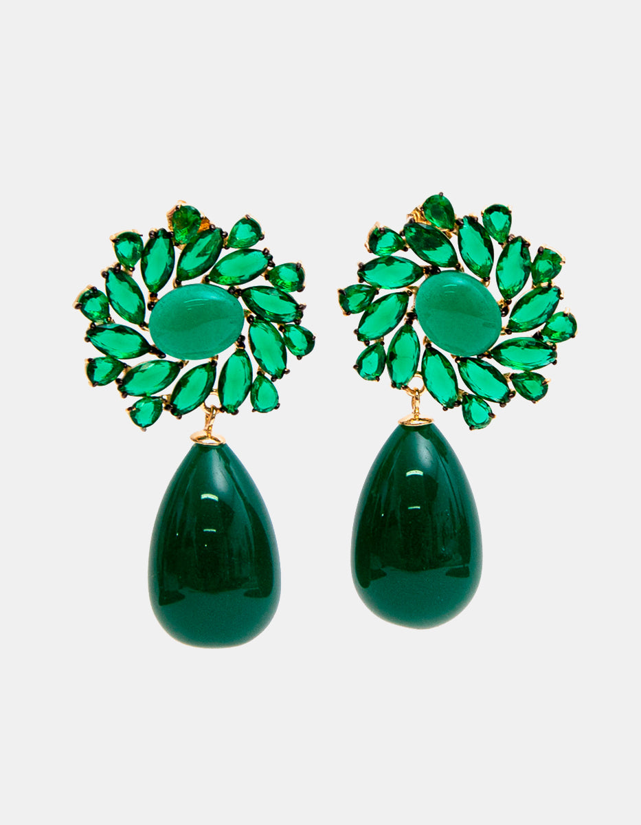 Aretes esmeralda de bombay Luxury Color