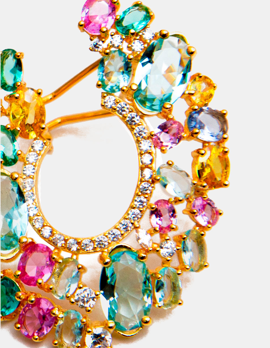 Aretes rosa de francia, jade, citrina Luxury Color