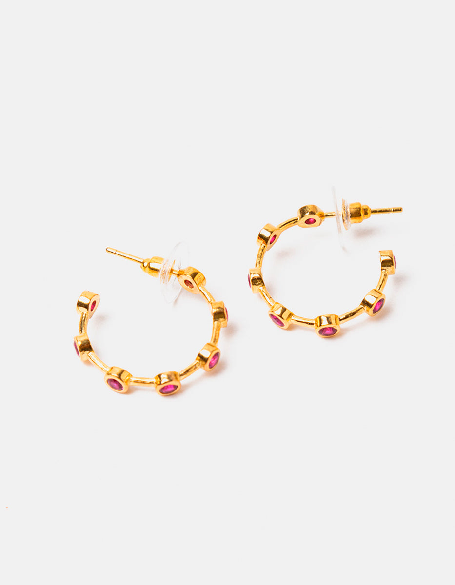 Arracadas mini con rosas de francia Flashy