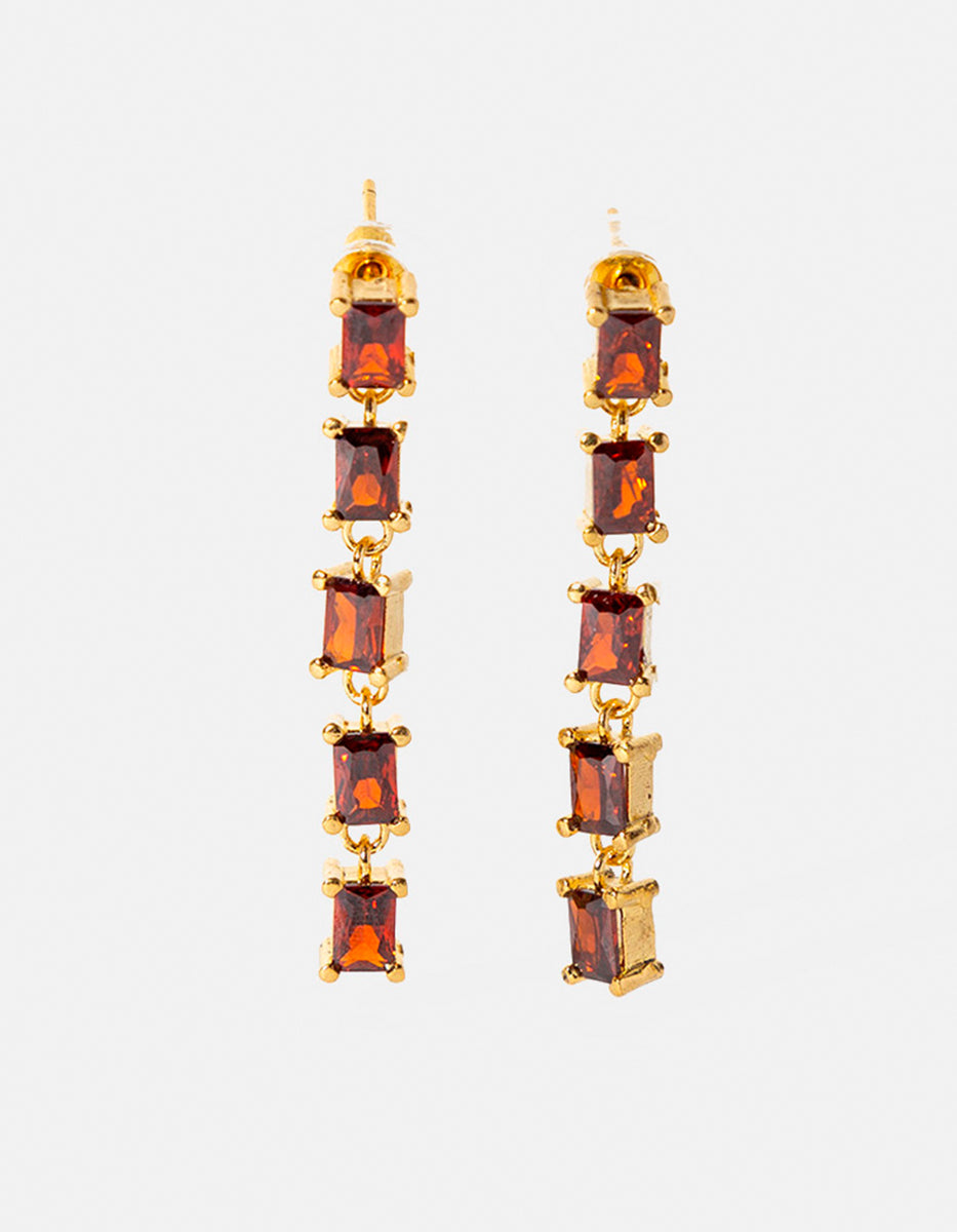 Aretes con carnelias en cascada Flashy