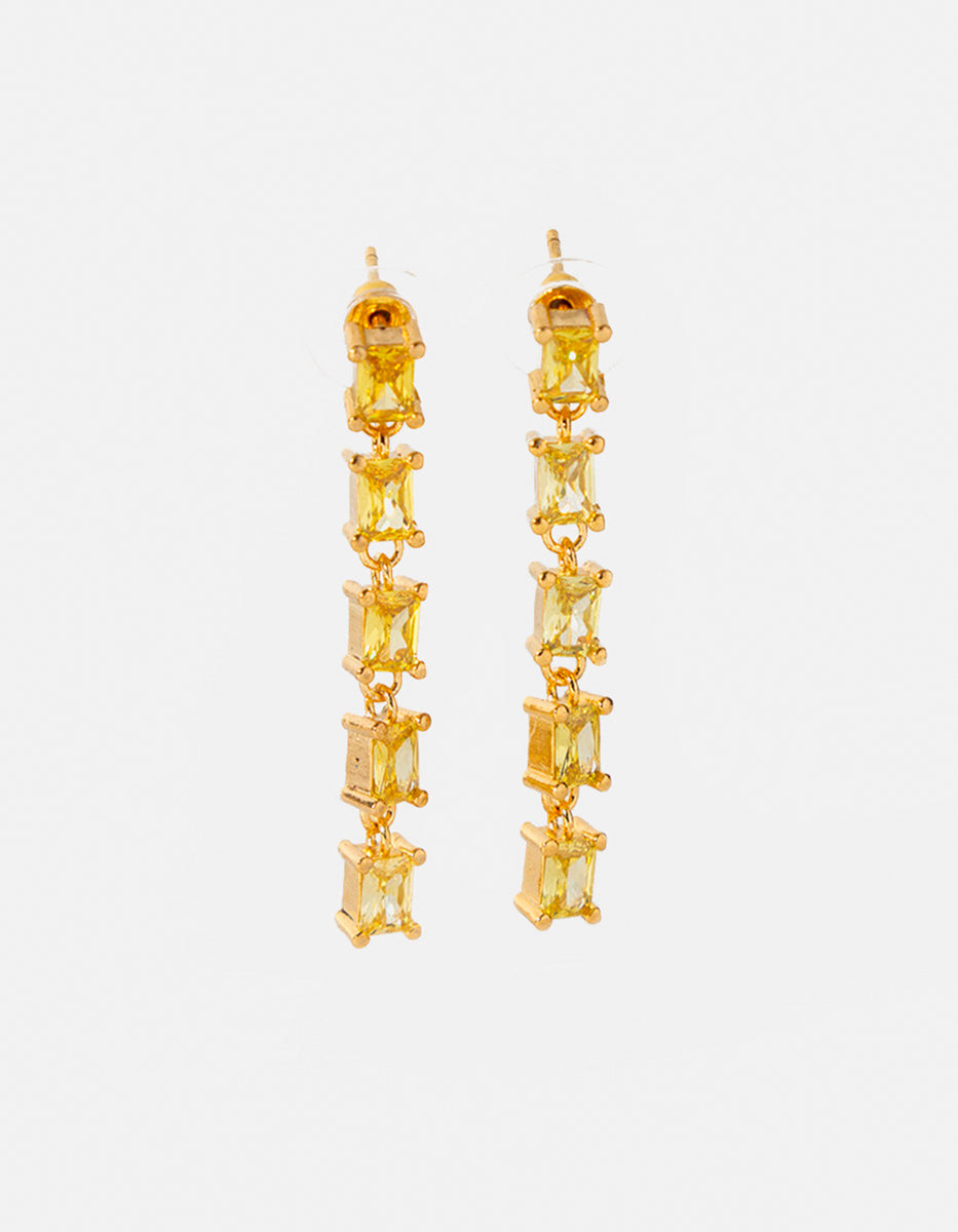 Aretes con citrinas en cascada Flashy