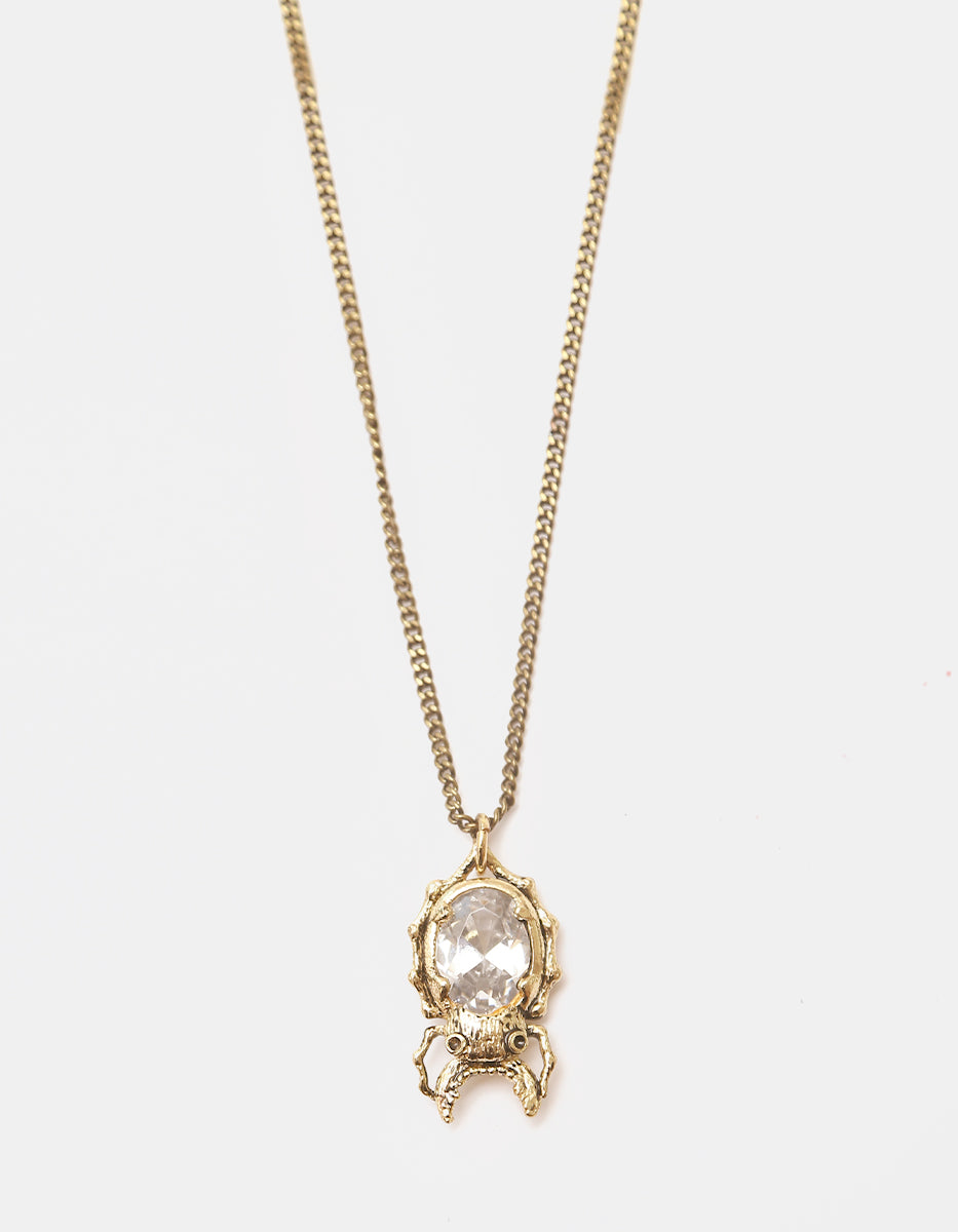 Collar Dije Escarabajo en Gold-Filled 22kt con Cristal Austriaco Corte Óvalo