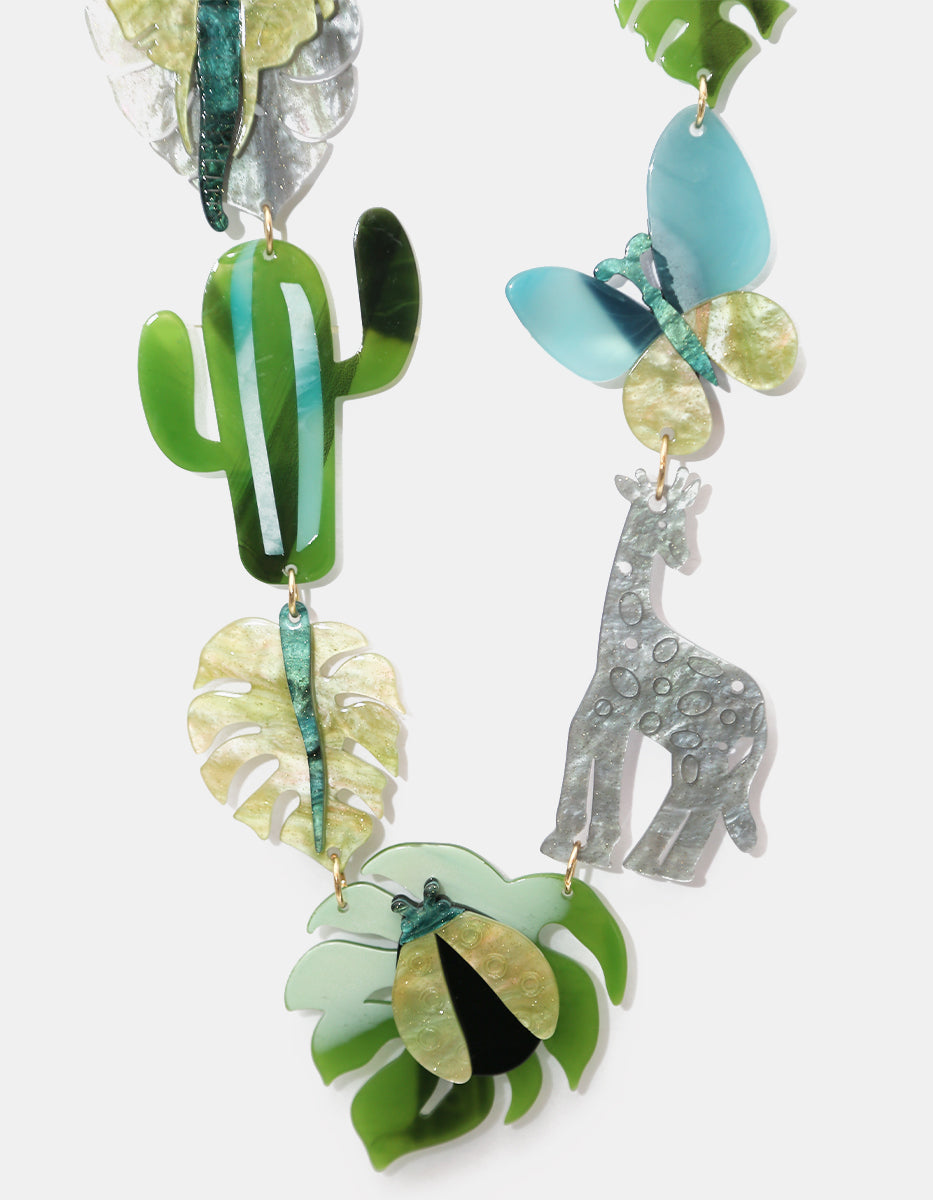 Collar articulado gold-filled con baquelita verde safari Ultramar