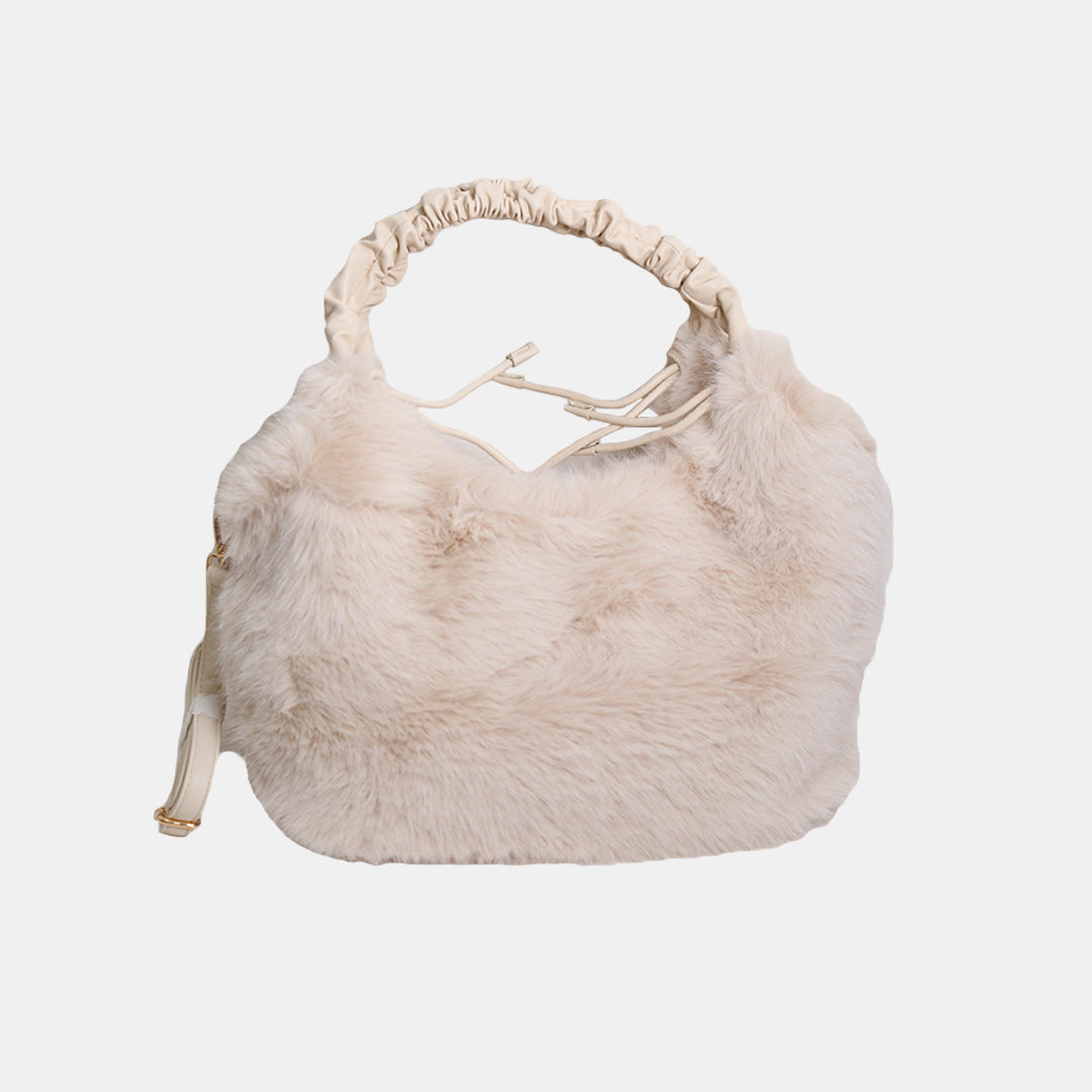 Bolso de piel de conejo color nude grande Glam Bags