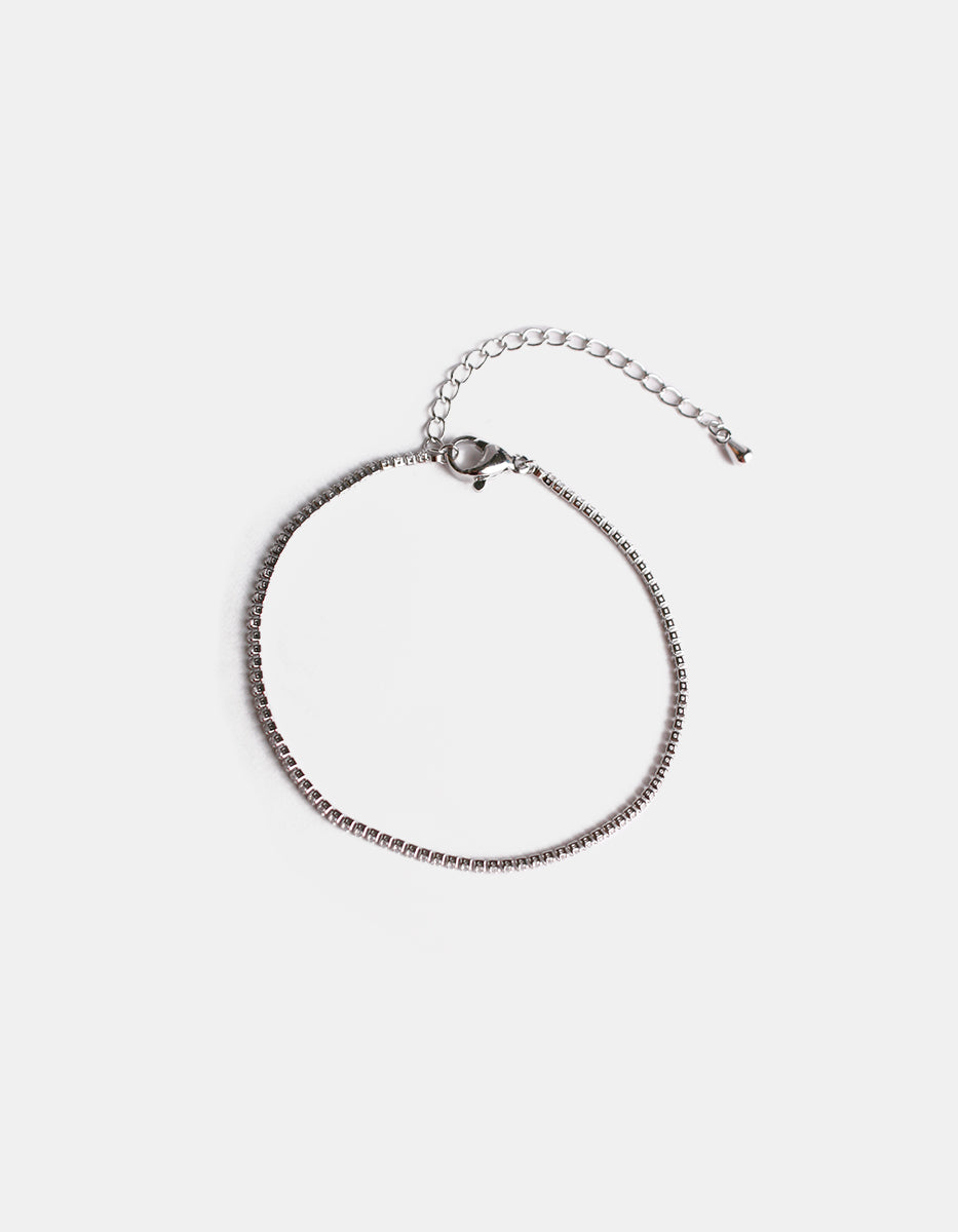 Collar en baño de platino con topacios blancos en corte Asscher Festive Style