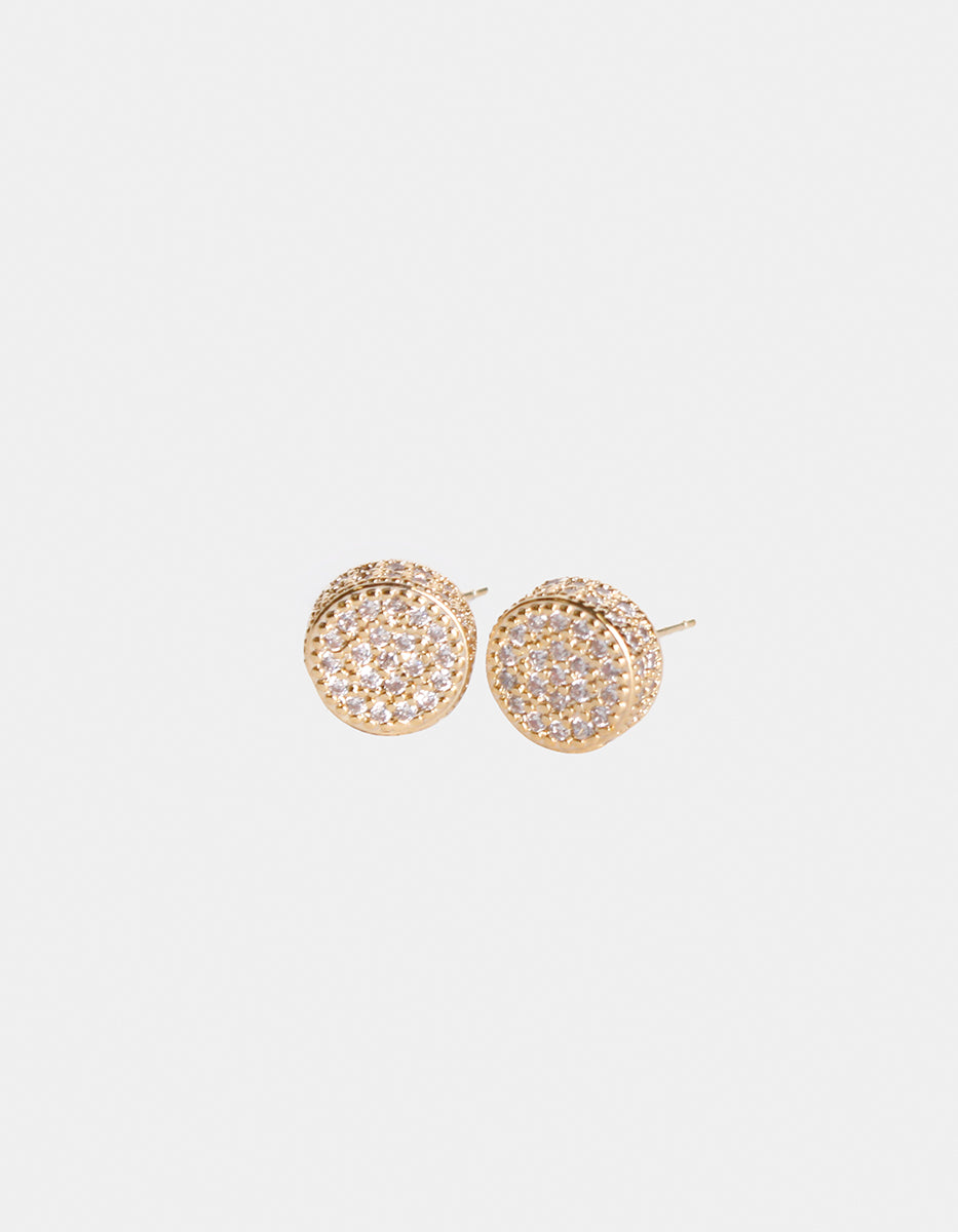 Aretes en forma circular con topacios blancos Festive Style