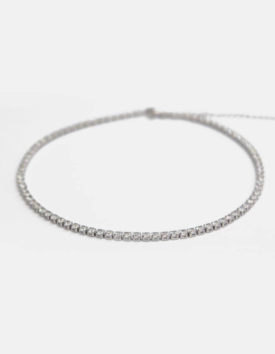 Collar en baño de oro de 22 kt con topacios blancos en corte brillante Festive Style