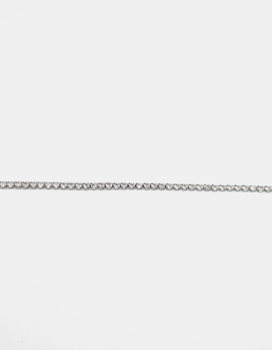 Collar en baño de oro de 22 kt con topacios blancos en corte brillante Festive Style