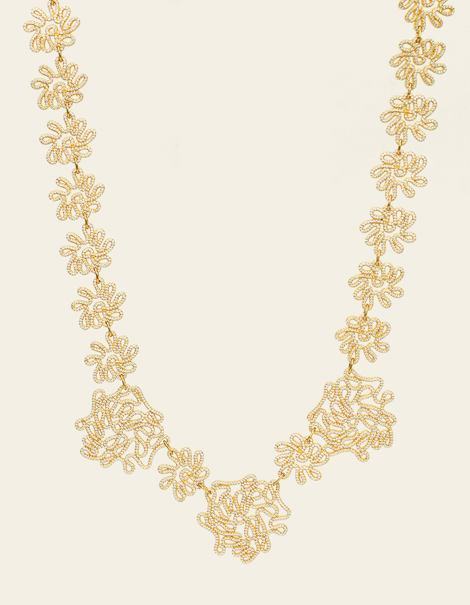 Collar con 4250 topacios blancos montados corte diamante Infinito Elite