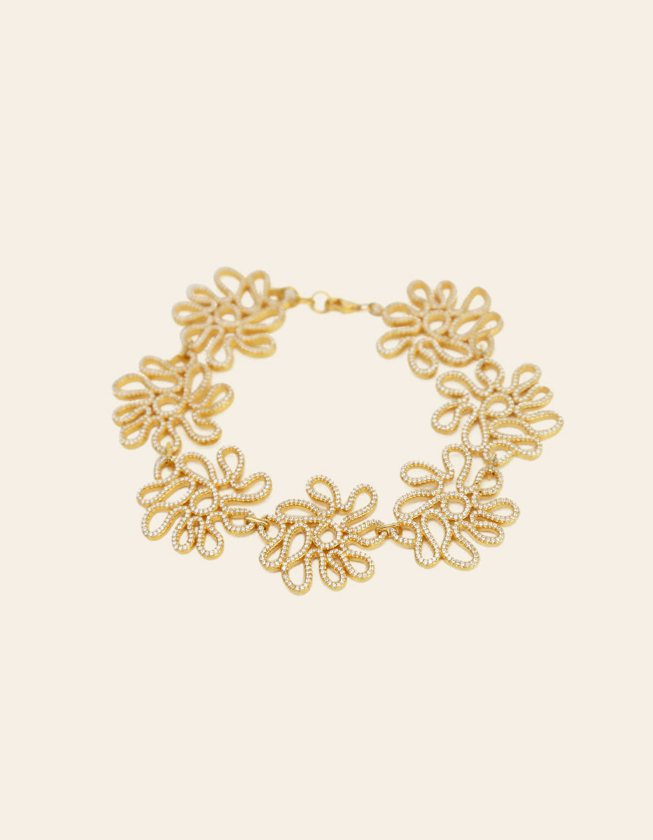 Pulsera con 1550 topacios blancos montados corte diamante Infinito Elite