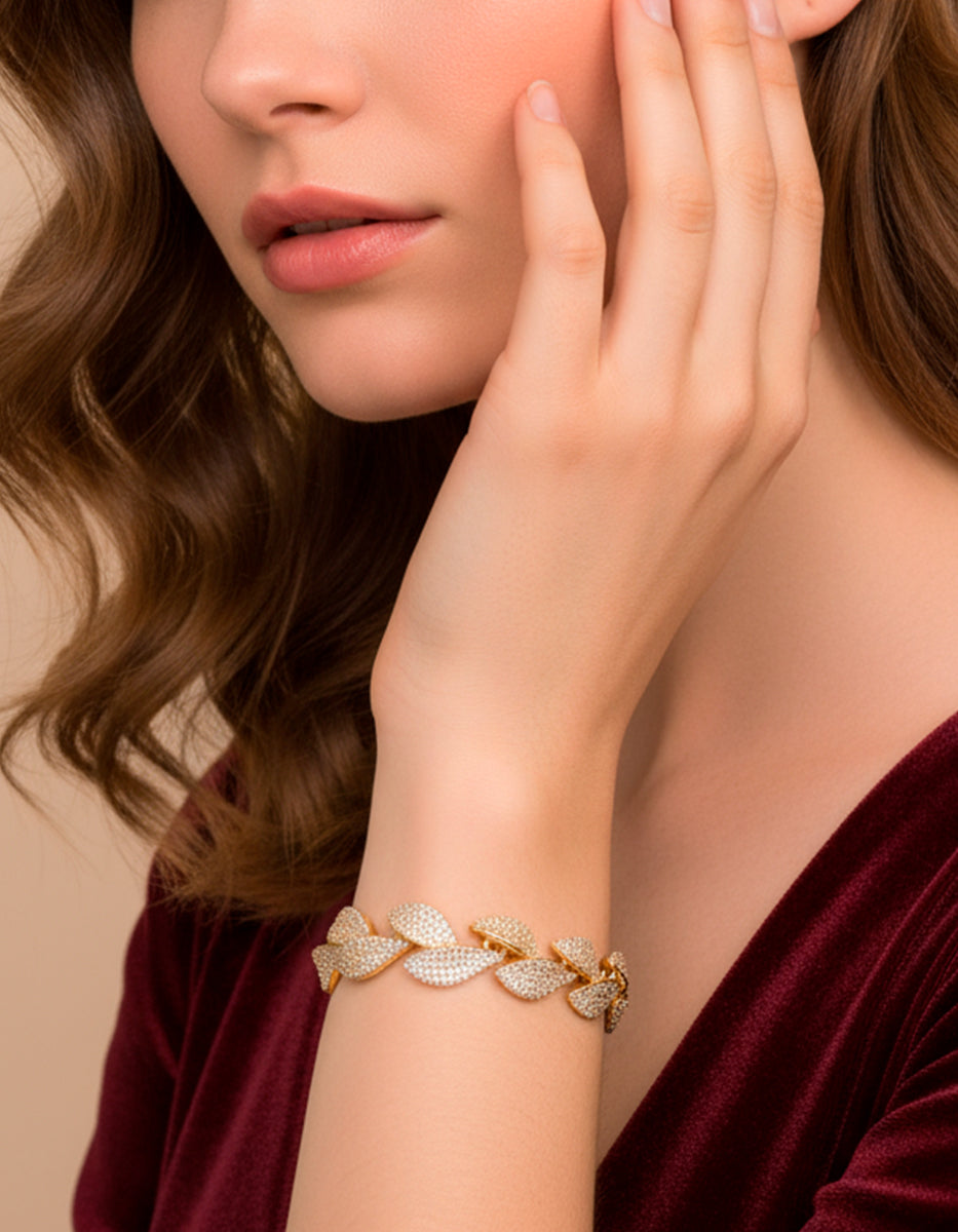 Pulsera elegante adornada con pavè de circonitas blancas Puresa