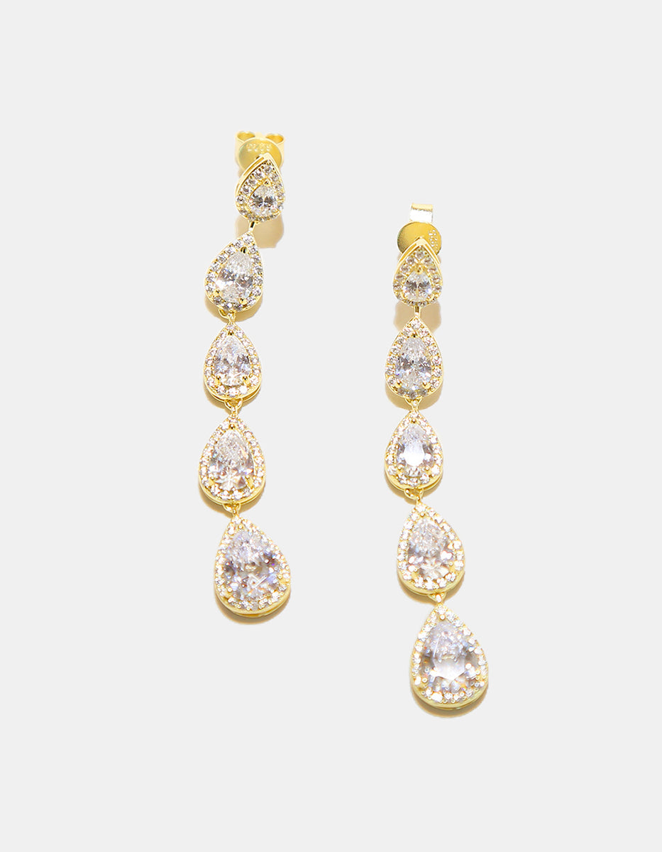Aretes elegantes adornados con pavè de circonitas blancas Puresa