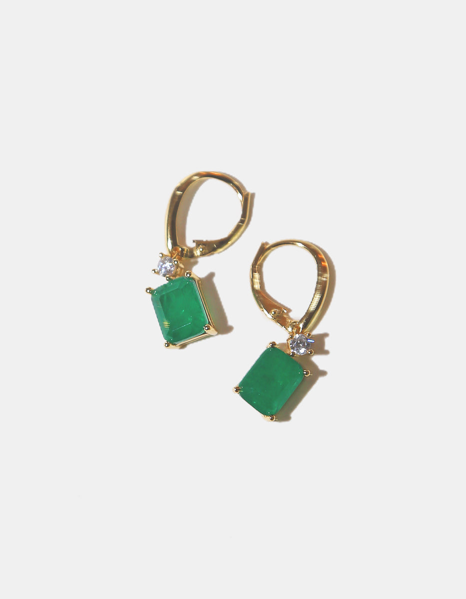 Aretes en Plata 925 bañada en Oro Amarillo de 18K con Turmalina Paraiba Eterna