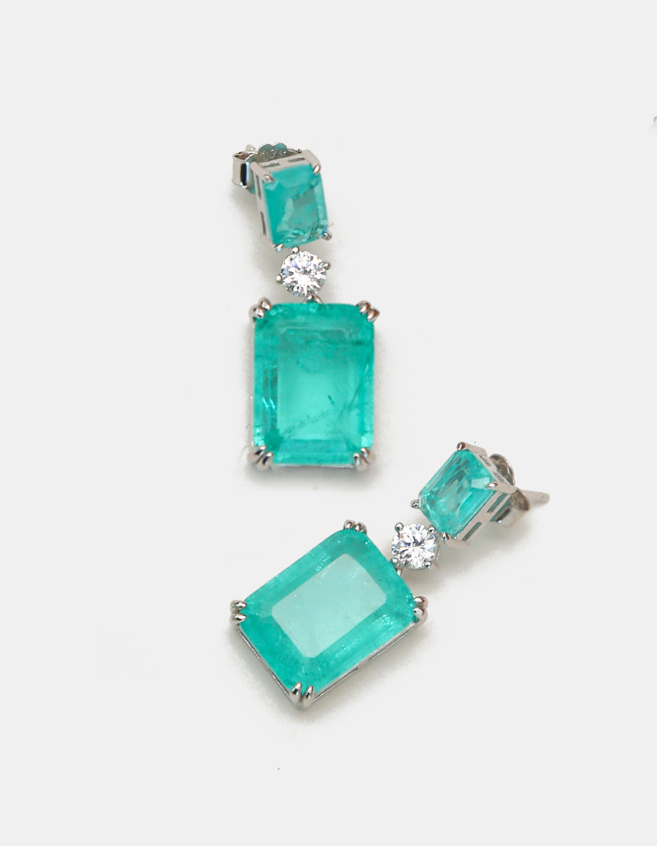 Aretes de piedras Naturales paraiba Ave del Paraíso