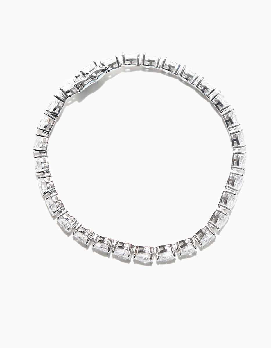 Pulsera tennis de plata engastada con circonitas blancas de corte redondo Steffi