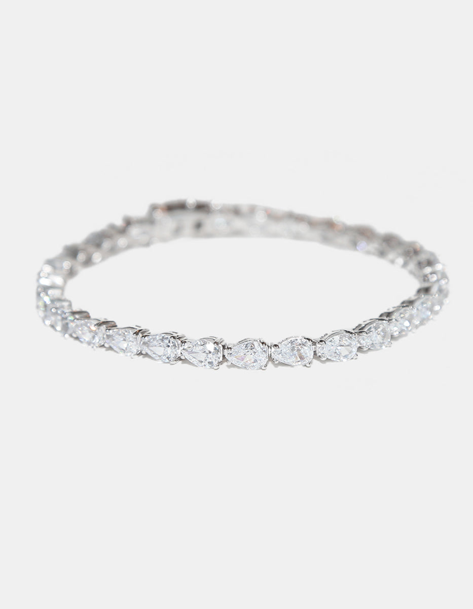 Pulsera tennis de plata engastada con circonitas blancas de corte redondo Steffi