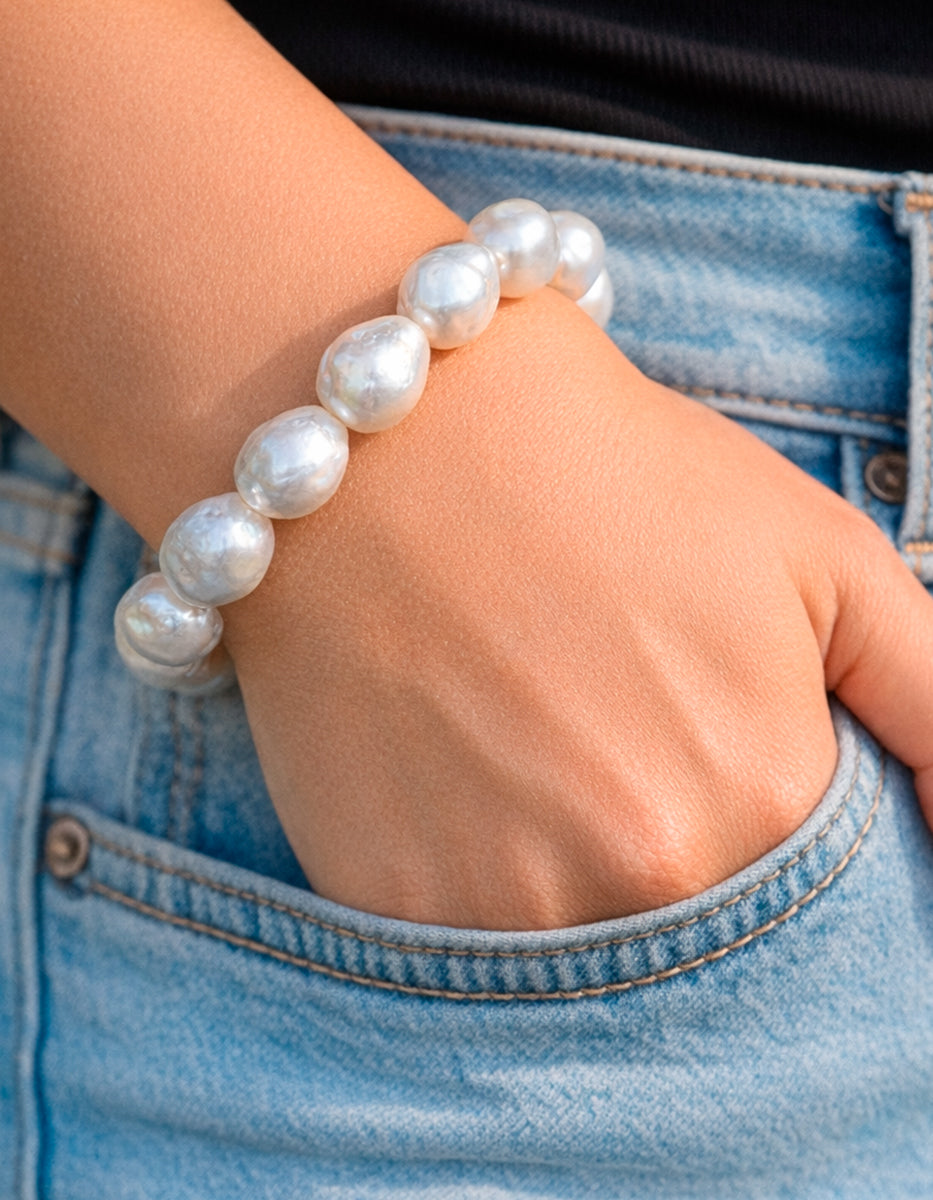Pulsera perla japonesa barroca 15mm Crush