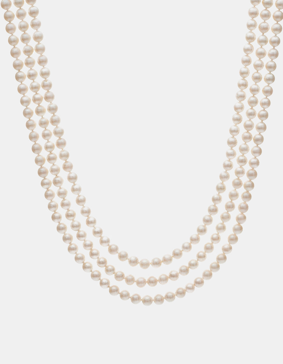 Collar anudado perla japonesa 55mm de 48cm largo Crush