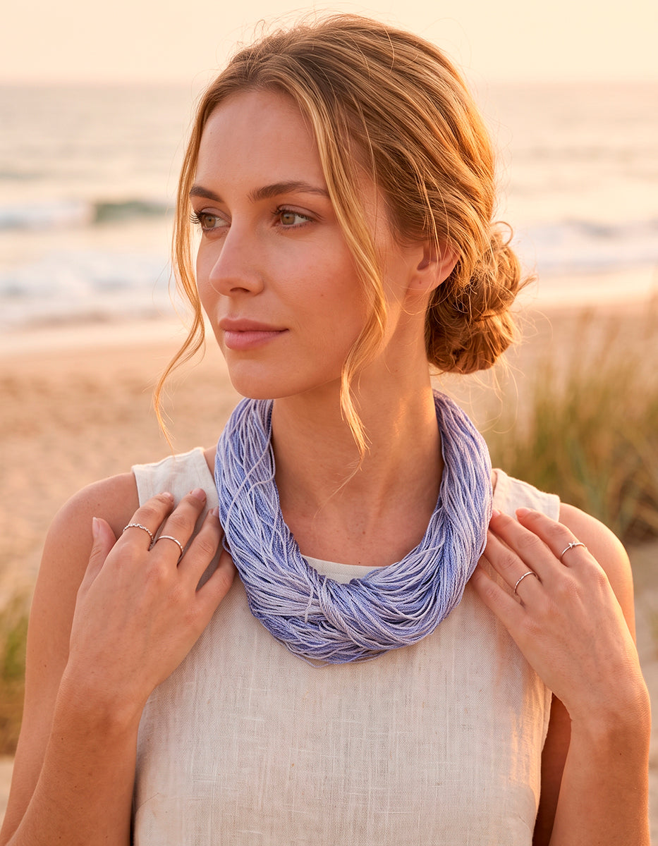 Collar Multihilo Textil Azul Lavanda Ultramar