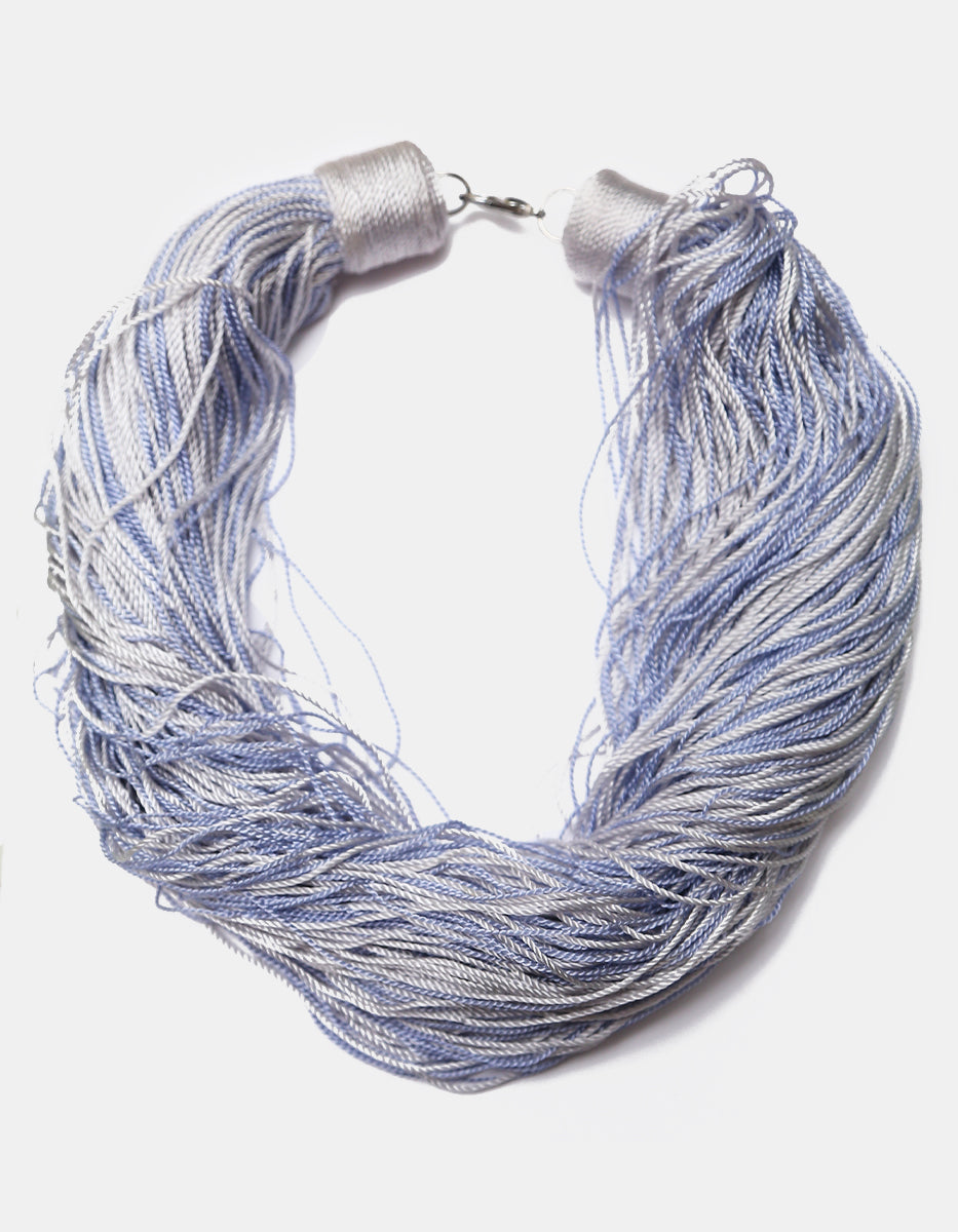 Collar Multihilo Textil Azul Lavanda Ultramar