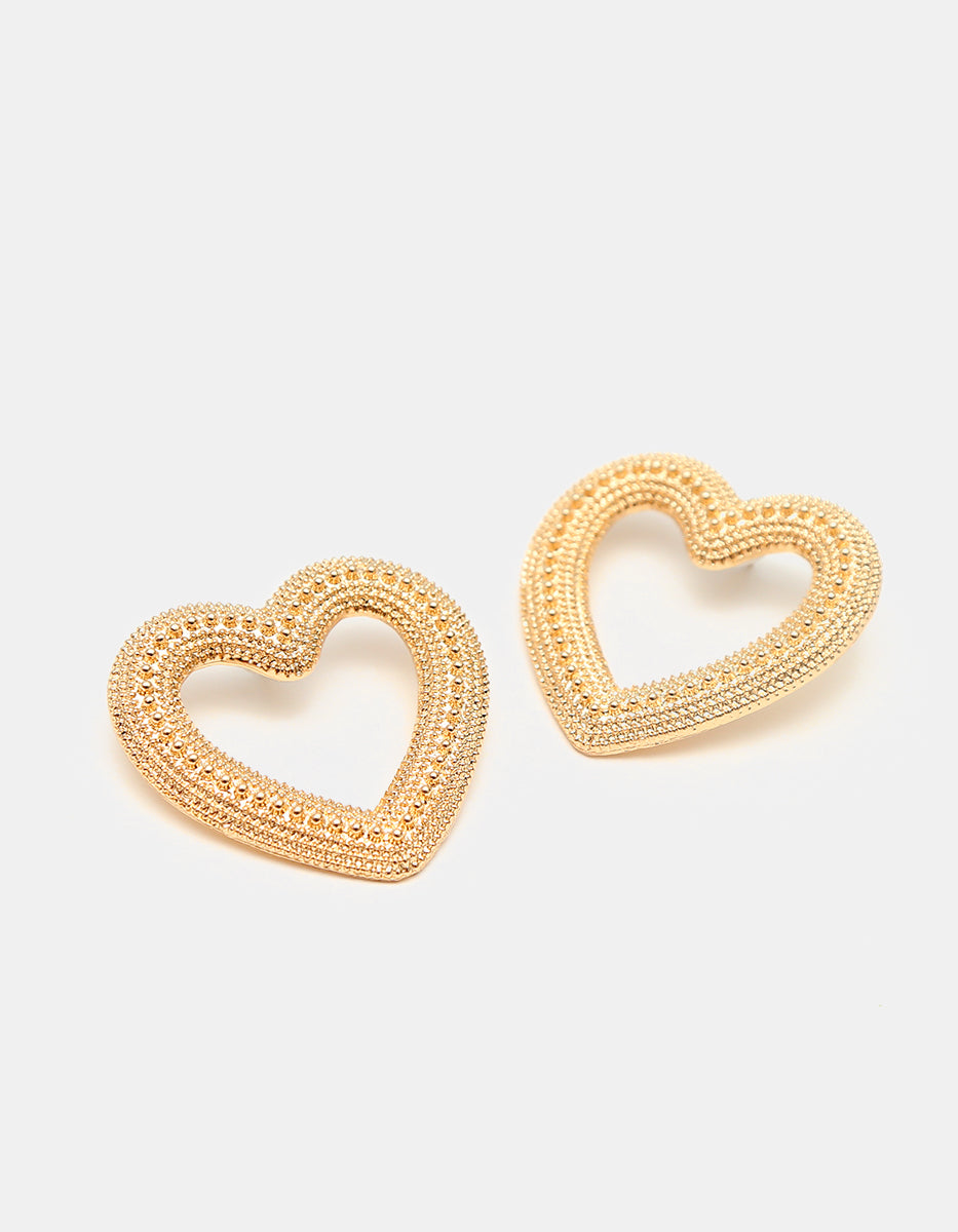 Aretes de bronce en baño de oro Love Story