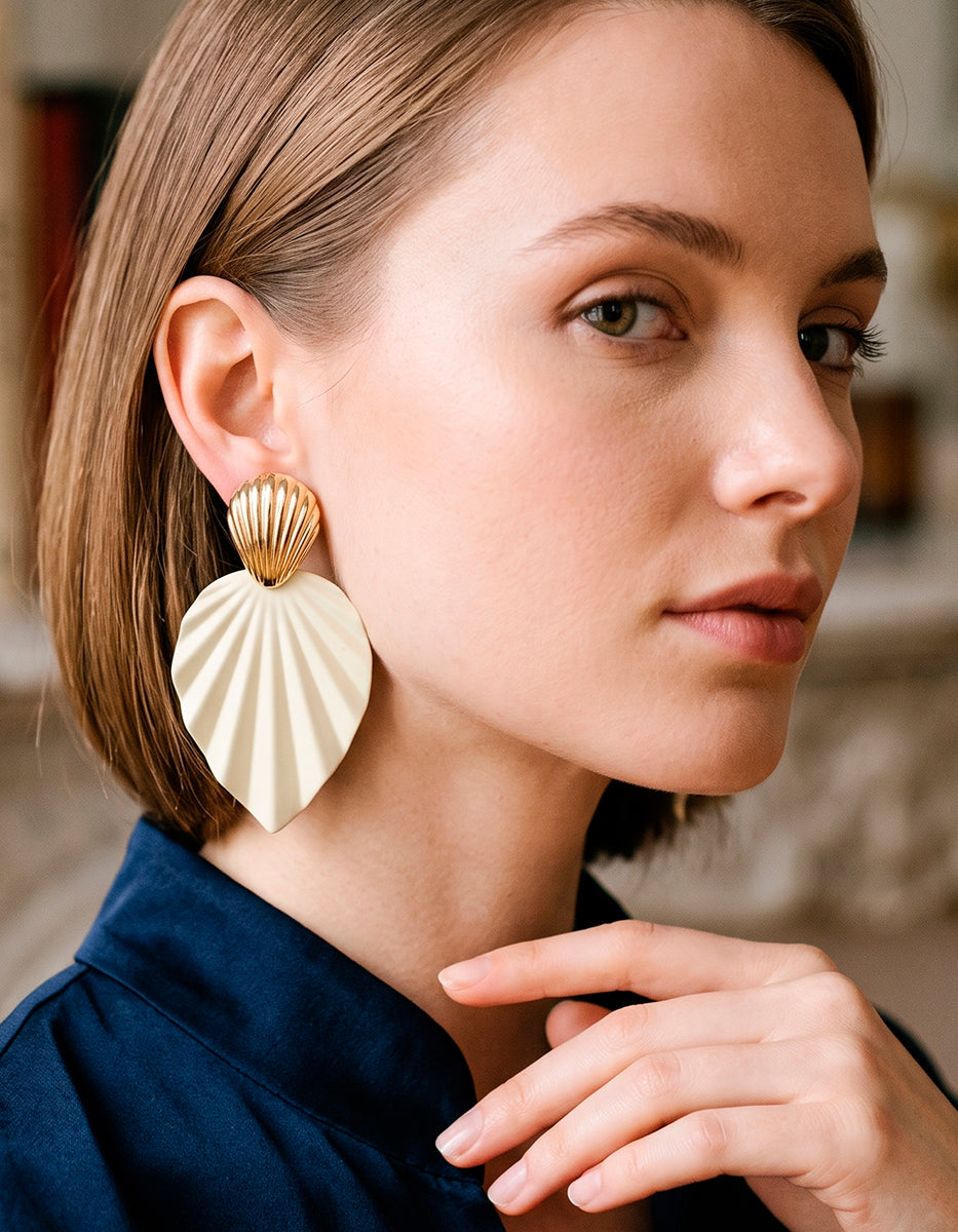 Aretes gold-filled de 22kt forma de hoja