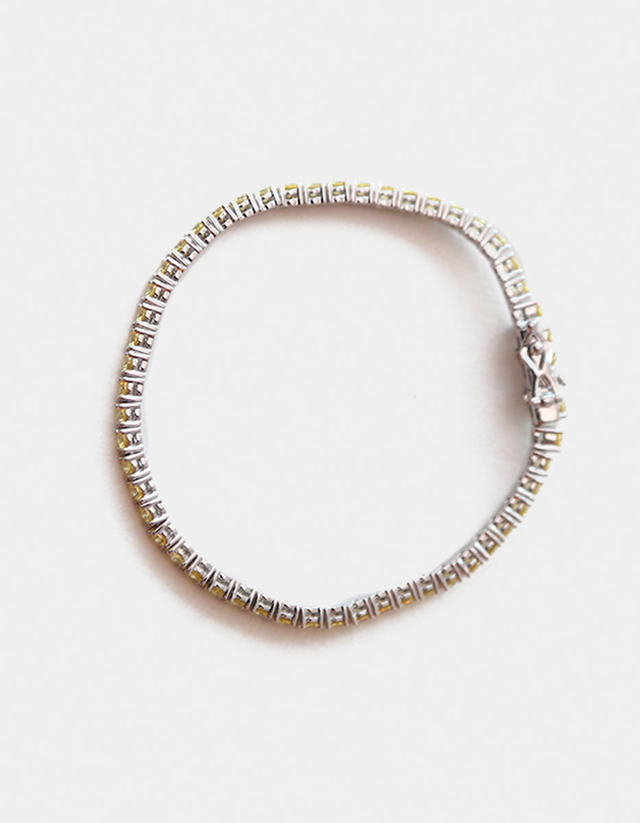 Pulsera de Plata .925 con citrinos amarillos en corte brillante Seducción