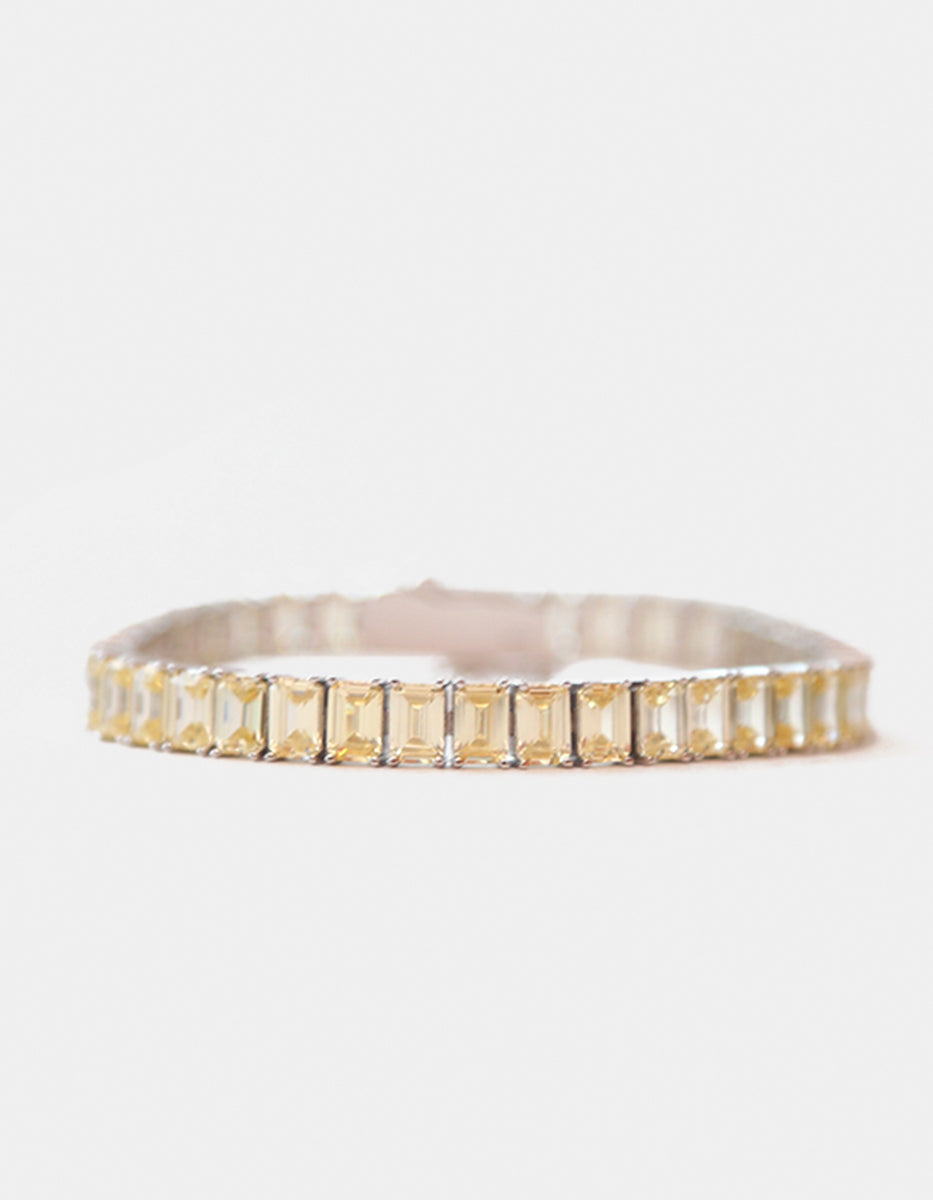 Pulsera de Plata .925 con citrinos amarillos en corte baguette Seducción